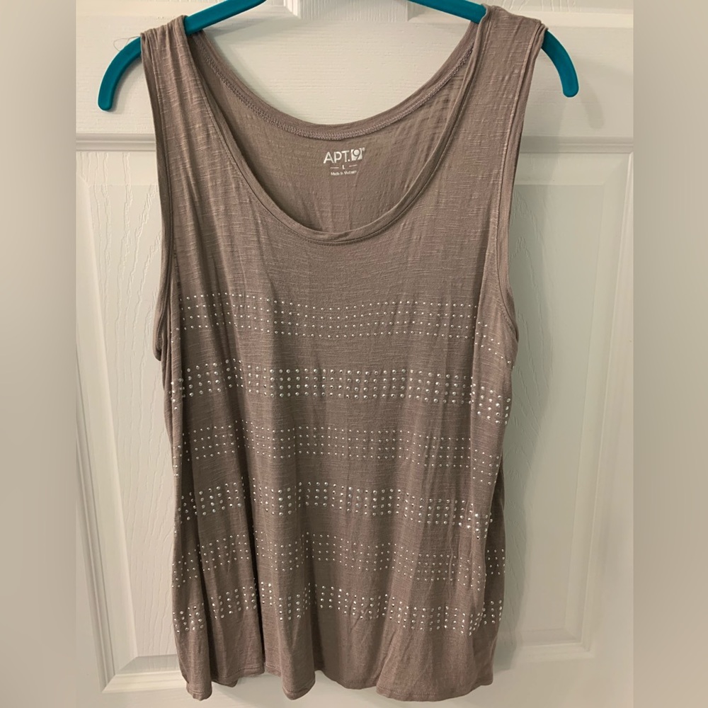 Apt 9 Beige Tan Silver Studded Tank Kohls Size L